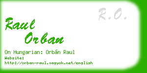 raul orban business card